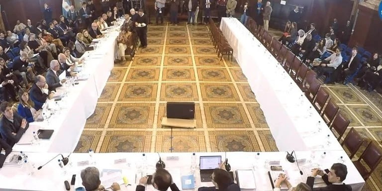 el Salón Azul jueves 9 de mayo Сенаторы из Unión por la Patria присоединились к всеобщей забастовке CGT и не пришли в Конгресс