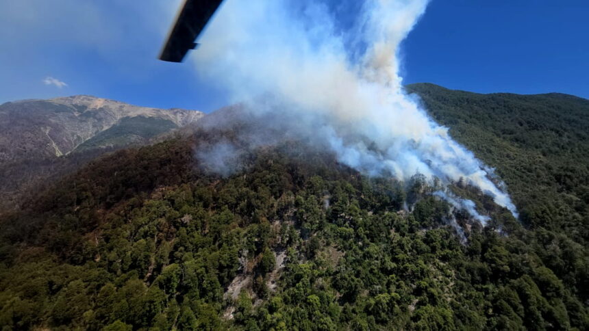 Incendio en Los Manzanos Пожар в Лос-Мансанос: Огонь усиливается из-за сильного ветра