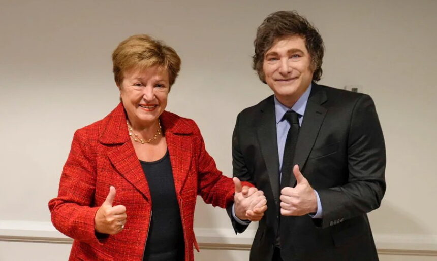Georgieva con Milei Foto Agencia Noticias Argentinas МВФ высоко оценил экономические реформы Аргентины и одобрил соглашение на 20 млрд